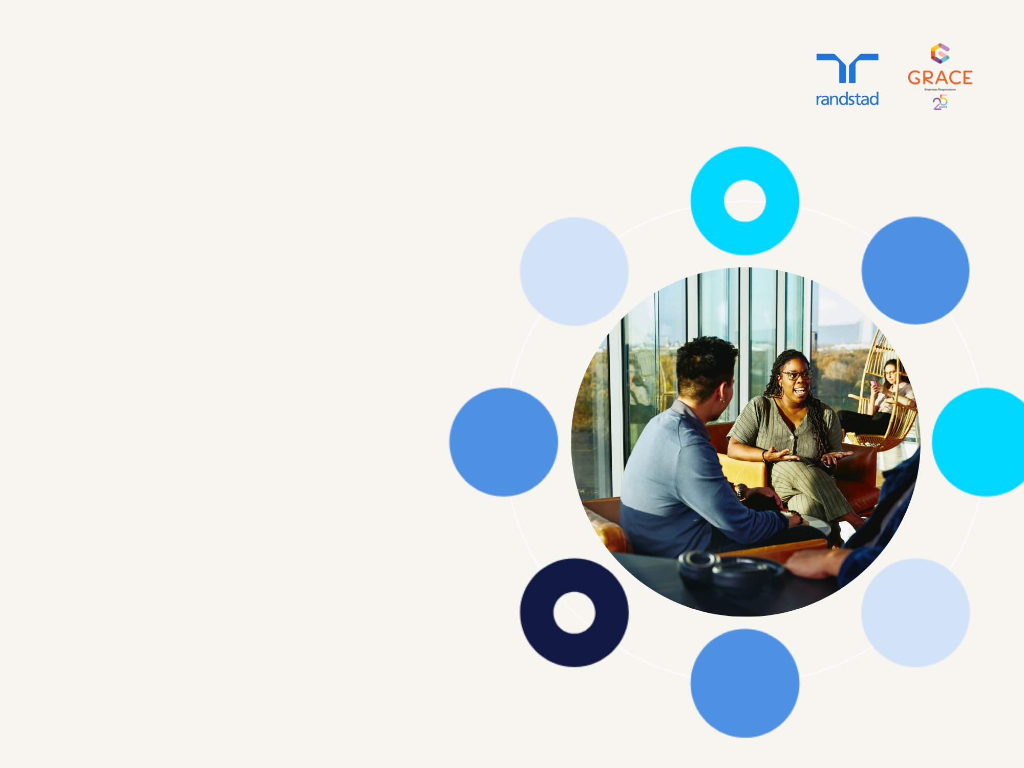 this is an header with illustration and image of people talking