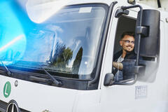 this is a man in a truck