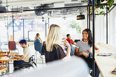 Two women in conversation