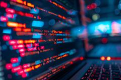 A computer screen with code