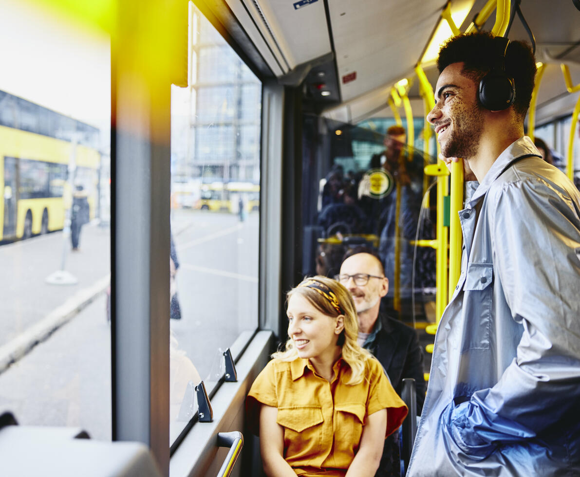these are people in a bus
