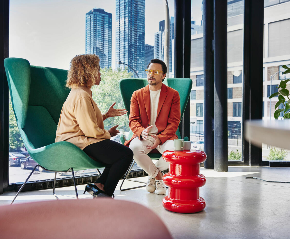 People in conversation